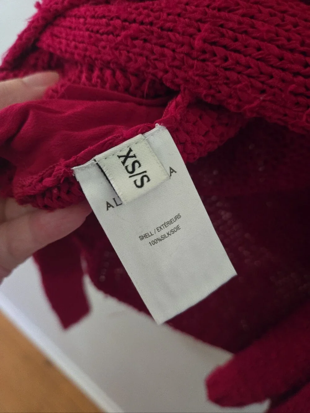 Altuzarra Hot Pink Cardigan Sweater with Tie Silk XS/S